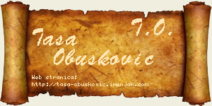 Tasa Obušković vizit kartica